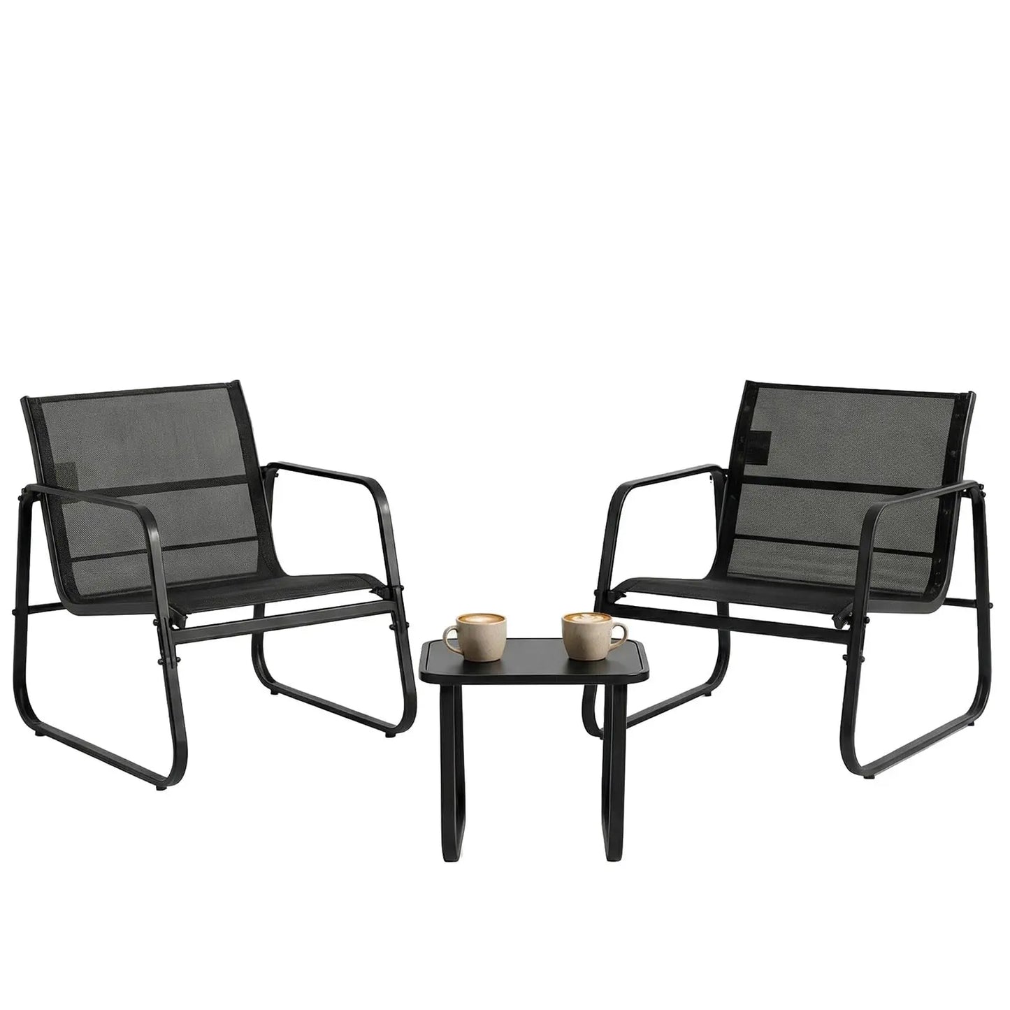 JHK 3-Piece Patio Furniture Set With Table Outdoor Mesh Back