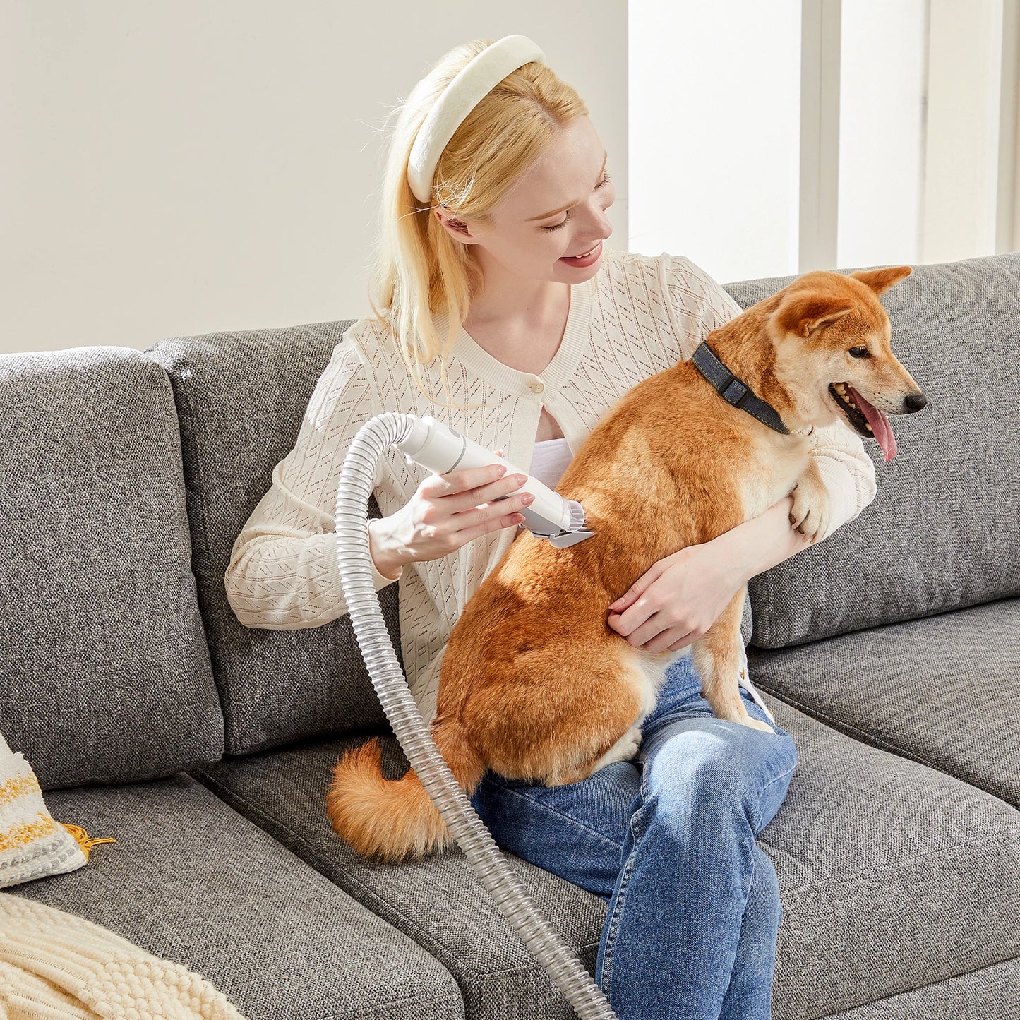 JHK 2.5L Pet Grooming Vacuum Kit With Cordless Low Noise Clippers