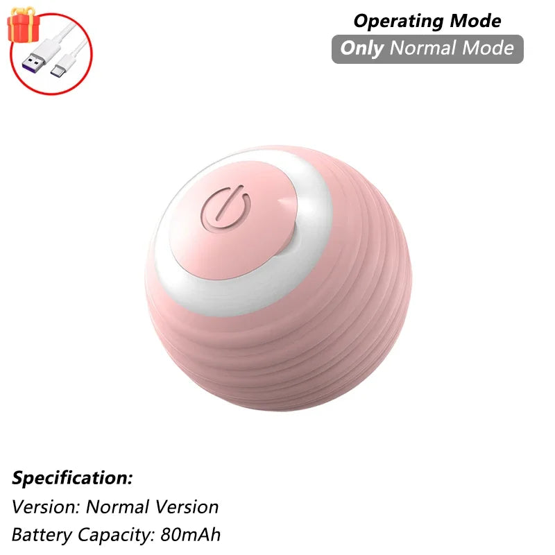 Interactive Cat Ball Toy Automatic Rolling Ball With Tail Rechargeable