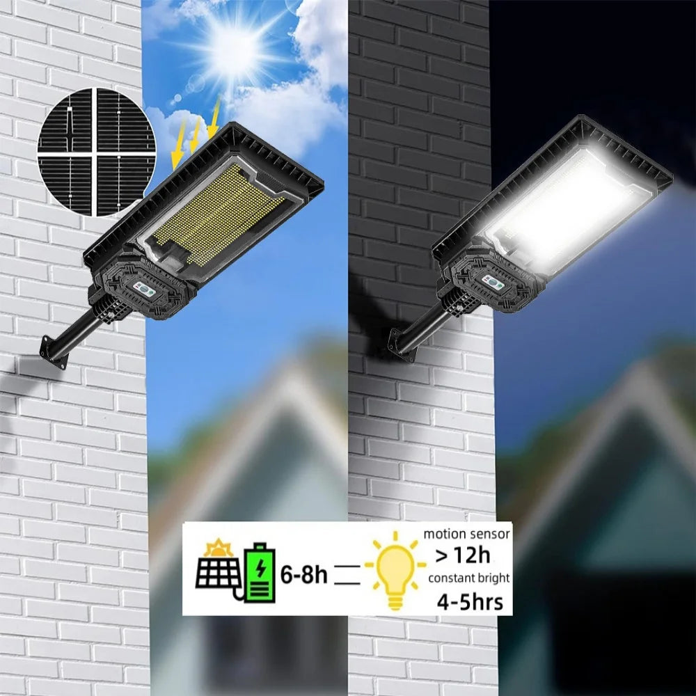9000mAh Solar Street Light Dusk To Dawn Waterproof Outdoor Lamp