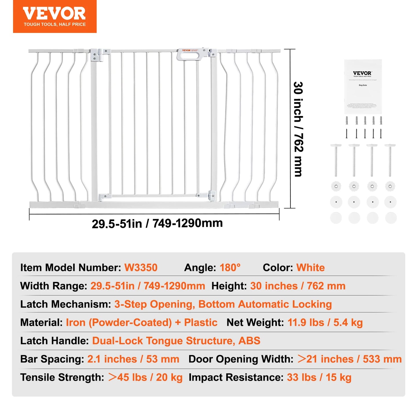 SucceBuy Baby Gate Pressure Mount Walk Through Child Fence