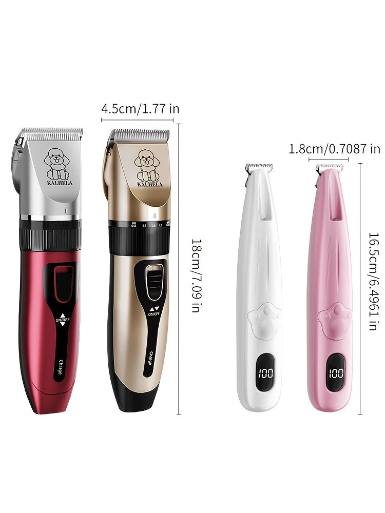 Dog Grooming Clippers Rechargeable Low Noise Nail Clippers Scissors