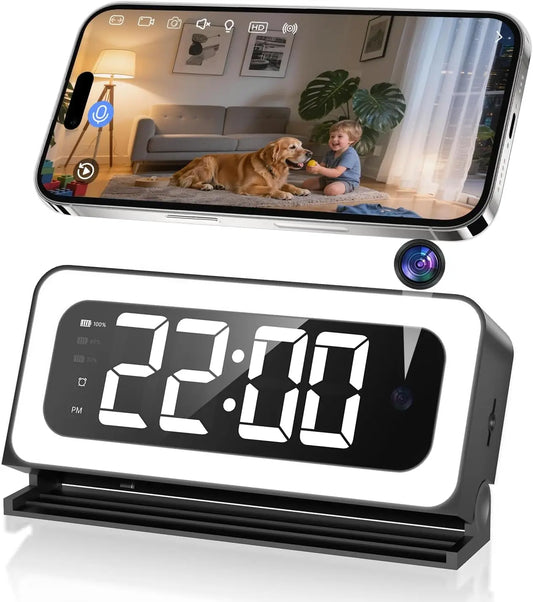 WESECUU Clock Camera 2K Security Indoor Two Way Talk