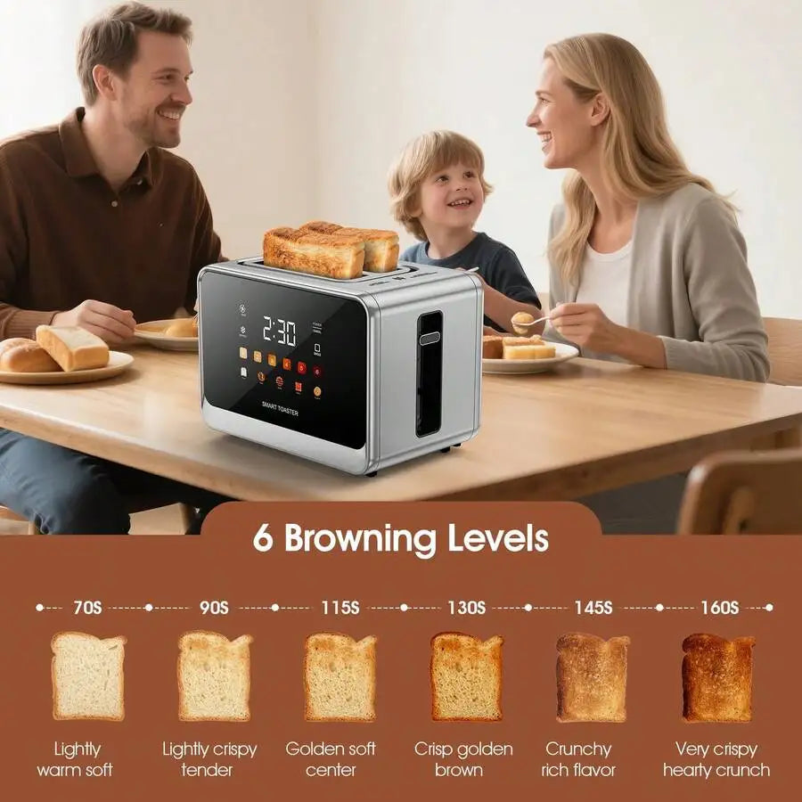 XMSJ 2 Slice Toaster With LCD Display Stainless Steel 430
