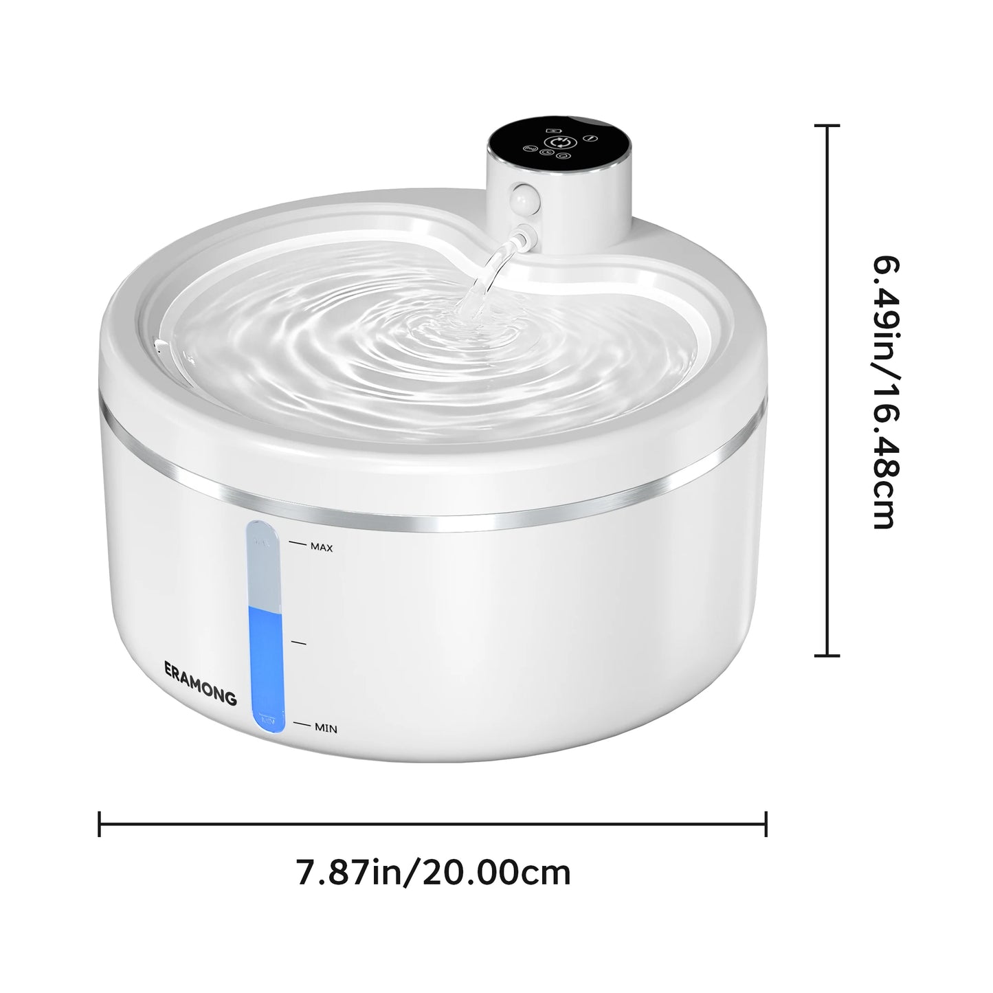 ERAMONG Wireless Cat Water Fountain With 4000mAh Battery And Auto Sensor