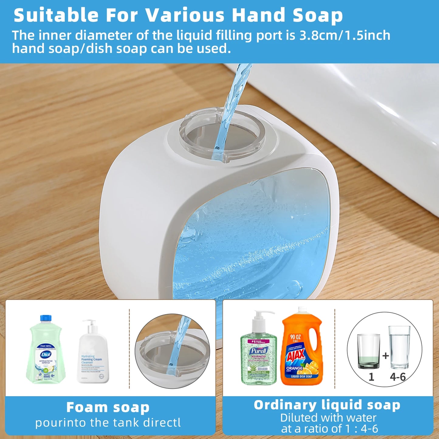 New Wall Mounted Automatic Foam Soap Dispenser Induction Sensor 500ml