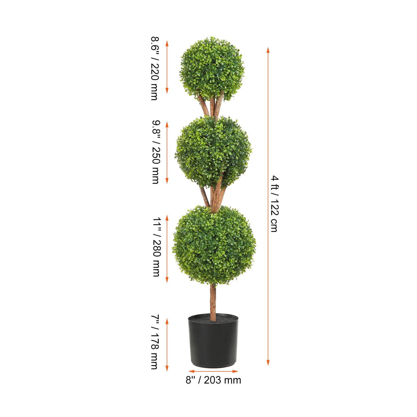 Artificial Boxwood Spiral Topiary Tree Realistic Outdoor Decorative PE
