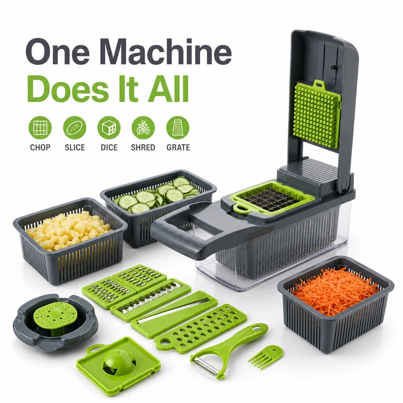 16-in-1 Vegetable Chopper PE ABS Multi-Blade Kitchen Gadget Pro