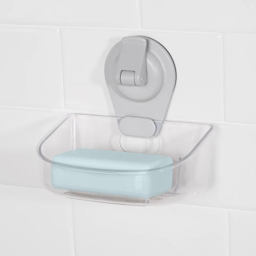 Clear Wall Mounted Suction Soap Dish For Bathroom And Shower