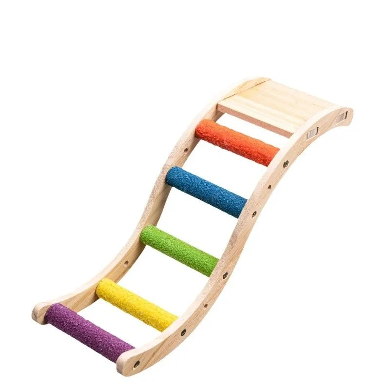 Parrot Ladder Toy Climbing Platform For Birds Safe Chew Activity