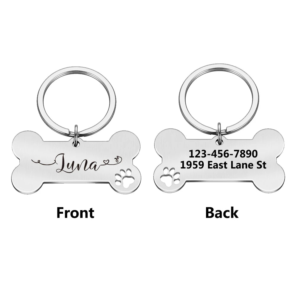 Custom Love Wave Dog Tag For Pet ID Collar Personalizable