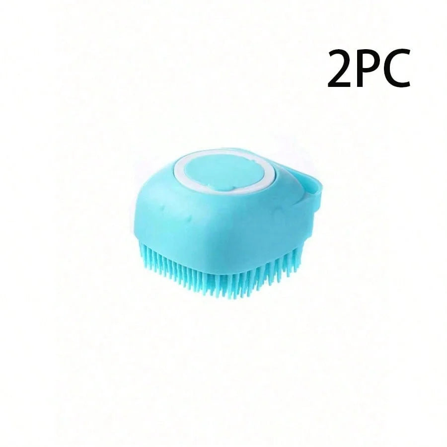 Pet Shampoo Brush With Silicone Dispenser For Dogs And Cats Grooming