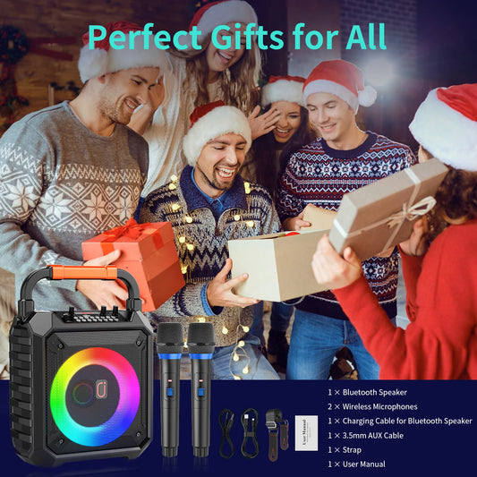 FanFun T17-T Wireless Bluetooth Karaoke Speaker With Two Microphones
