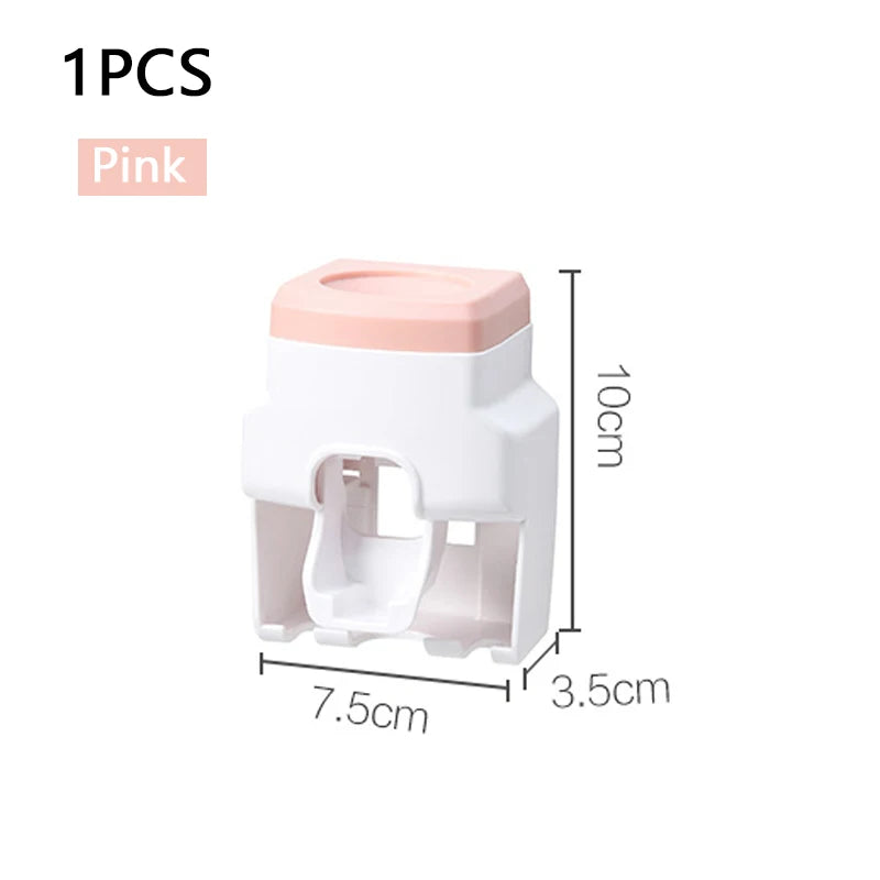 Automatic Toothpaste Dispenser And Wall Mount Toothbrush Holder Gadget