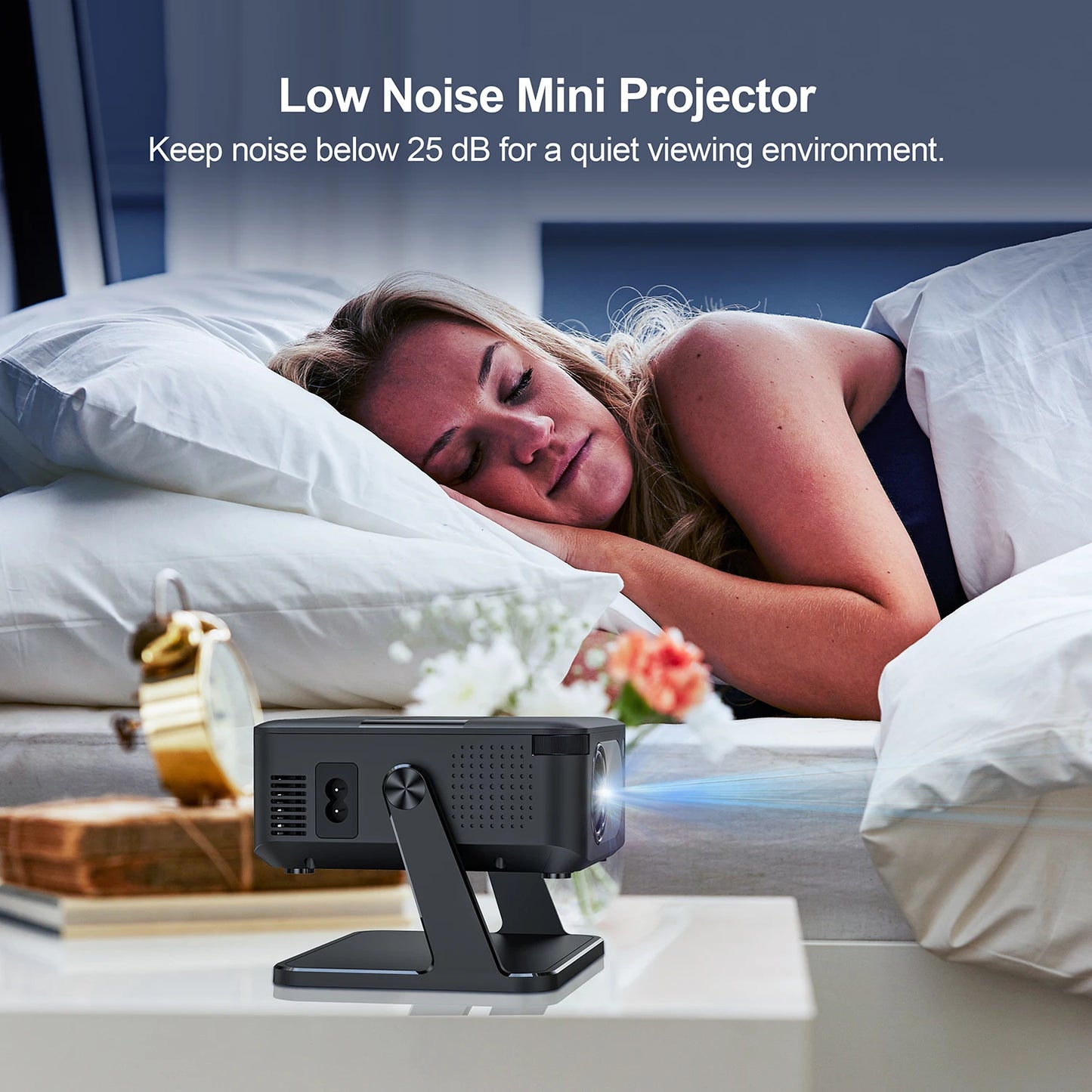 XNANO Mini Smart Projector 720P Native, 4K Decoding, WiFi 6