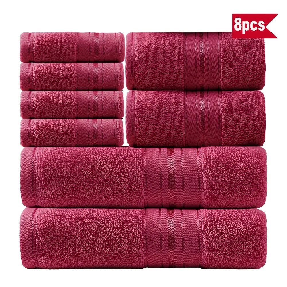 8 Piece Luxury Towel Set 100 Percent Cotton Towels Washcloths