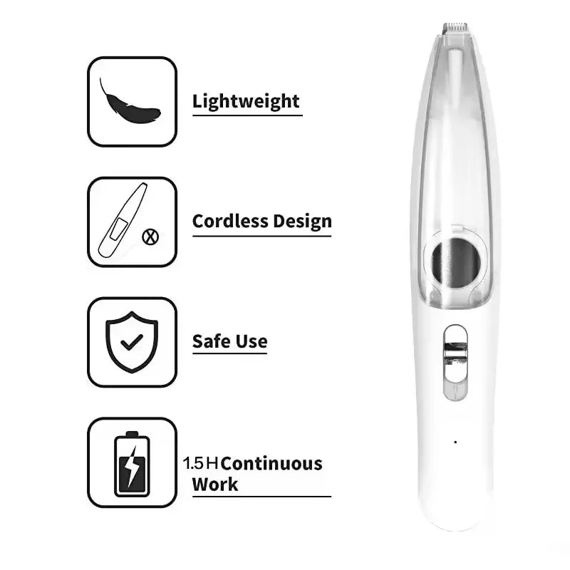 2-In-1 Pet Hair Suction Shaver for Dogs and Cats Rechargeable