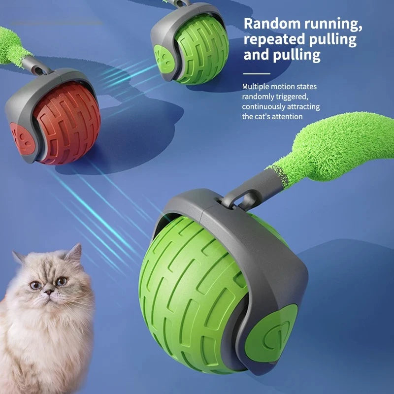 Interactive Cat Ball Toy USB Rechargeable Teaser Automatic For Kitty