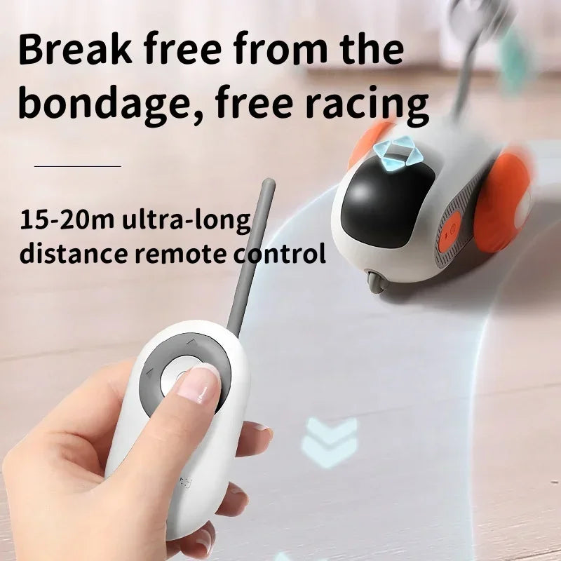 Pet Remote Control Feather Teaser Car Toy Rechargeable Obstacle Avoidance