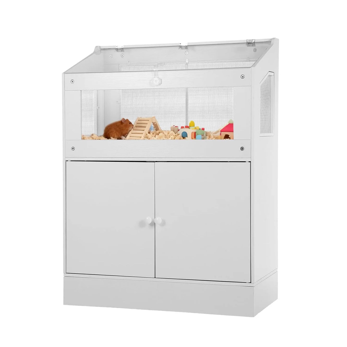HiMISS Acrylic Animal Cage Storage Cabinet Ventilated Clean Habitat Hamster