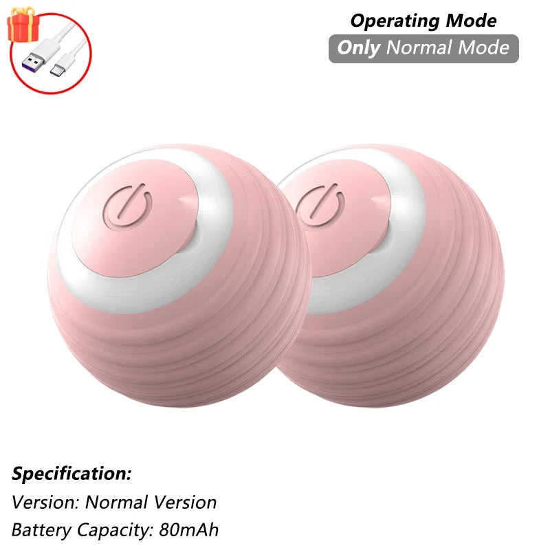Interactive Cat Ball Toy Automatic Rolling Ball With Tail Rechargeable