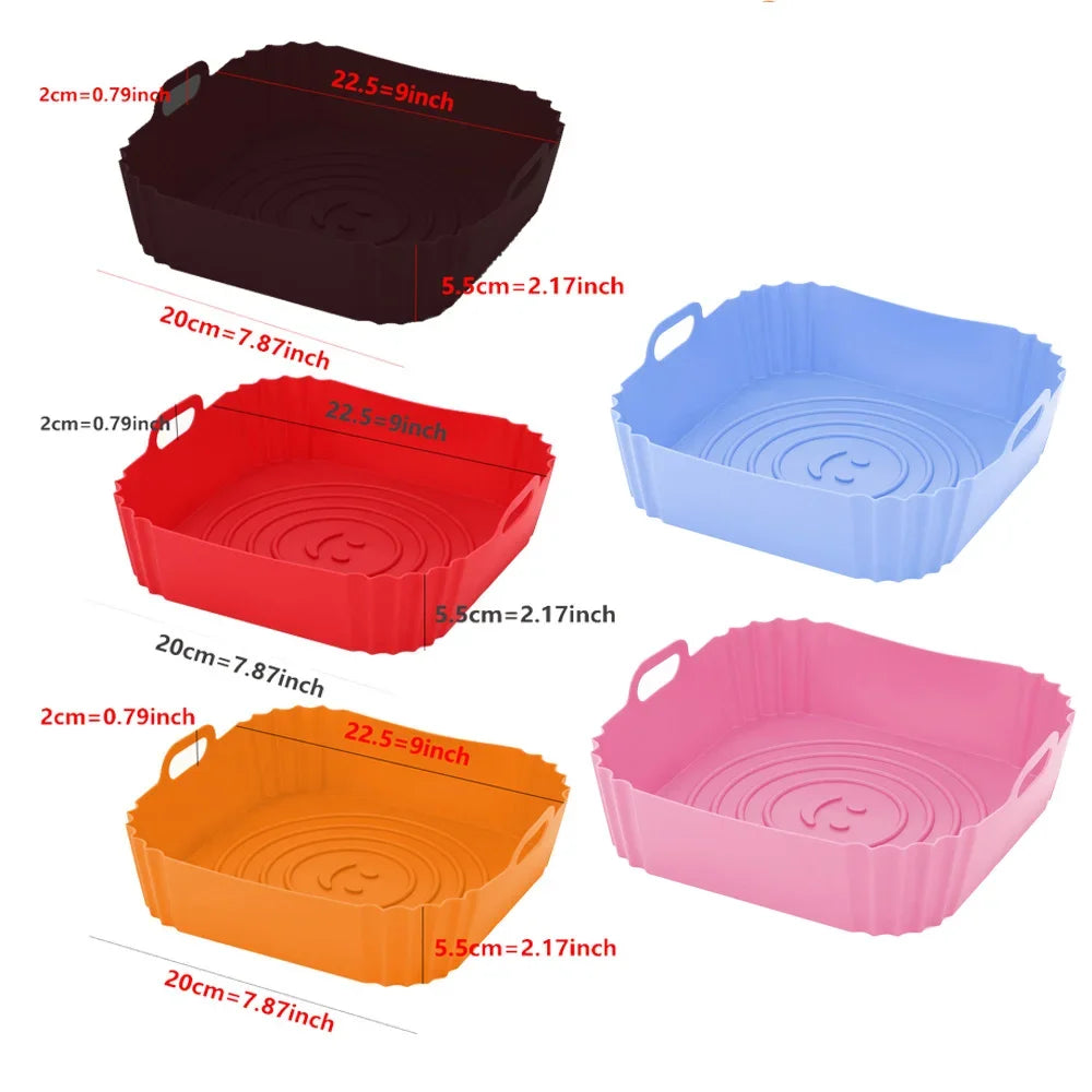 Nonstick Silicone Air Fryer Pan Liner For Oven Baking Tray