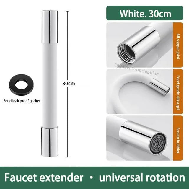 360 Degree Rotating Faucet Extender Silica Gel Splash Guard