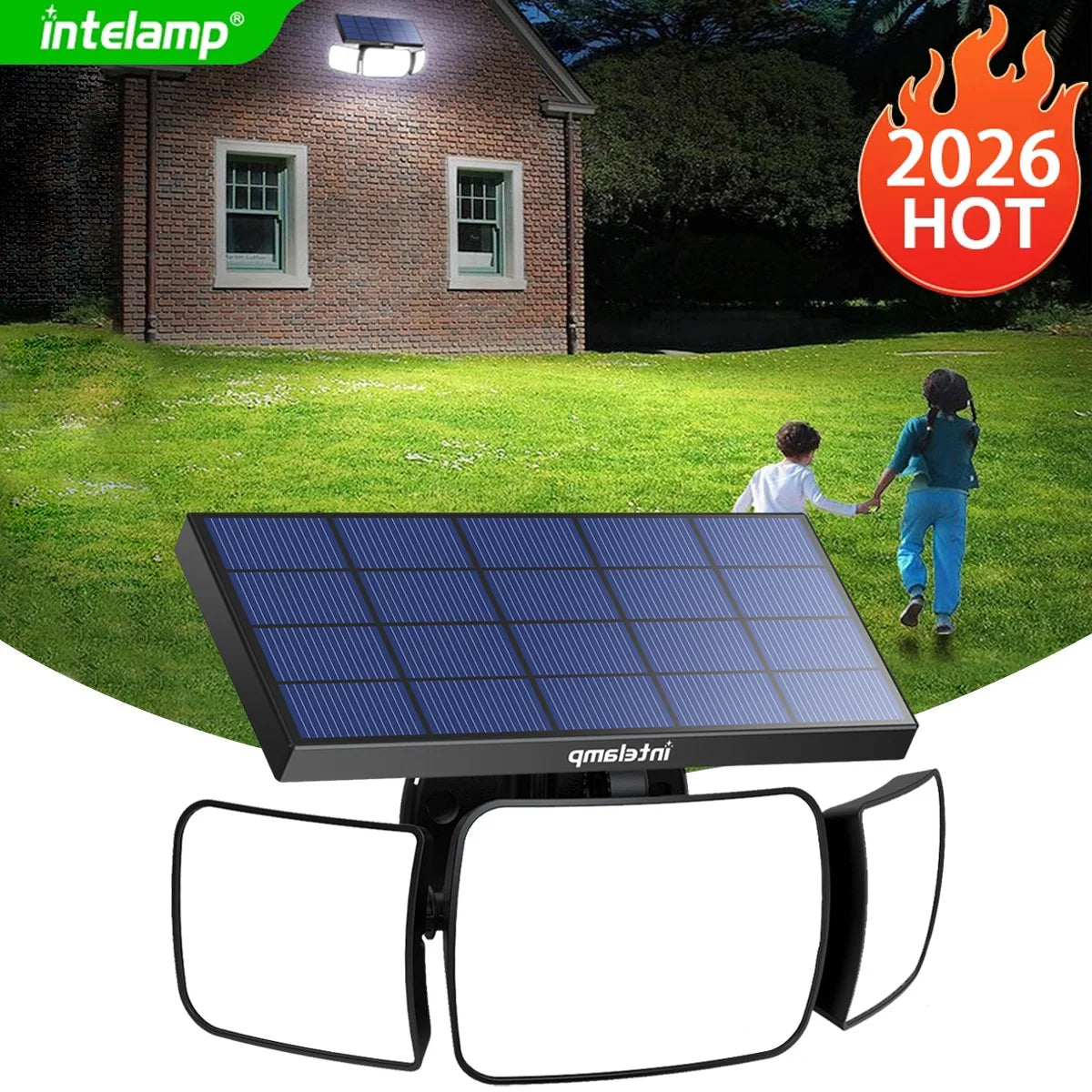 Intelamp Outdoor Solar Lights With Motion Sensor 1200LM IP65