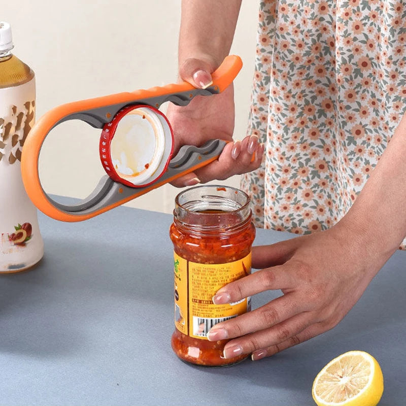 Multifunctional 4 In 1 Jar Lid Can Bottle Opener Stainless