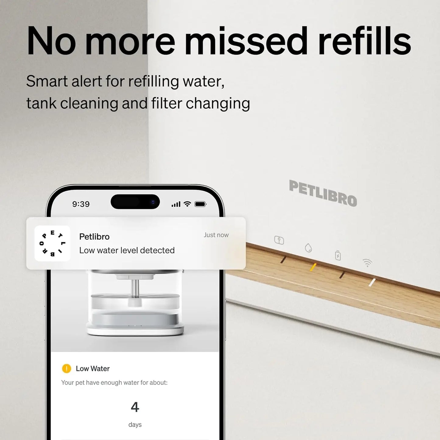 Wireless Cat Water Fountain With App Monitoring And WiFi