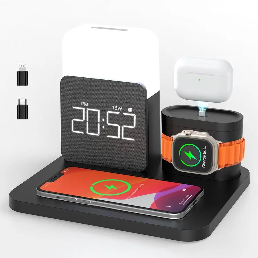 All In One iPhone Wireless Charging Station With Night Light