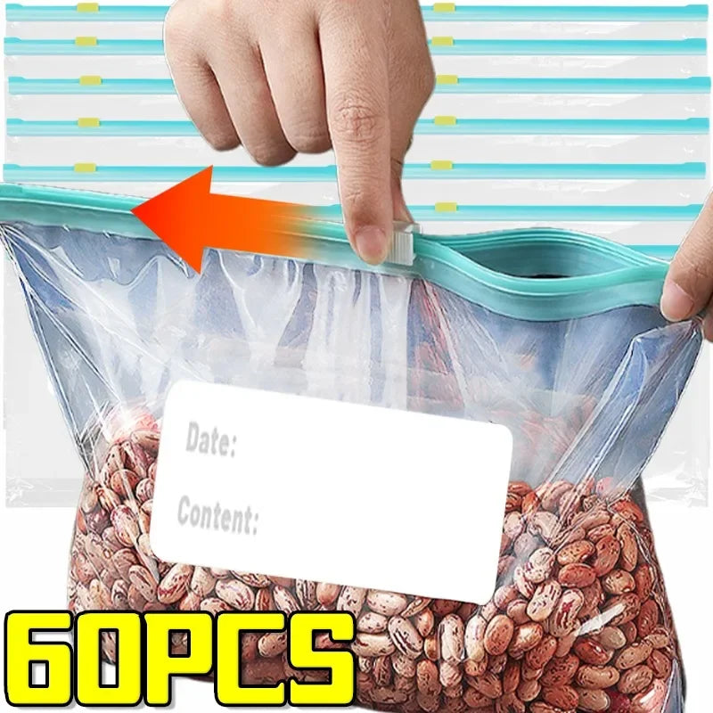 Reusable Zipper Bags Stand Up Freezer Storage Pouches Leakproof