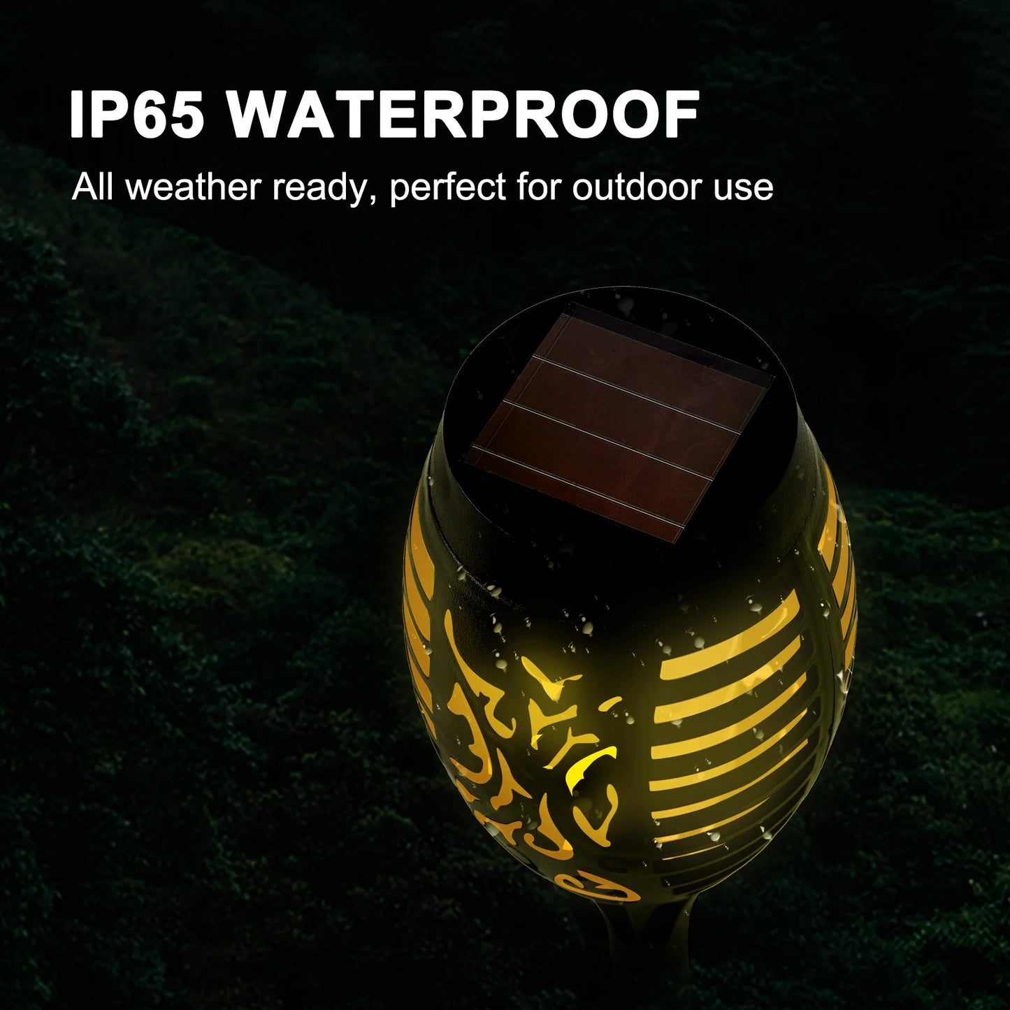Solar Torch Lights Flickering Flame Outdoor Garden Path Patio Waterproof