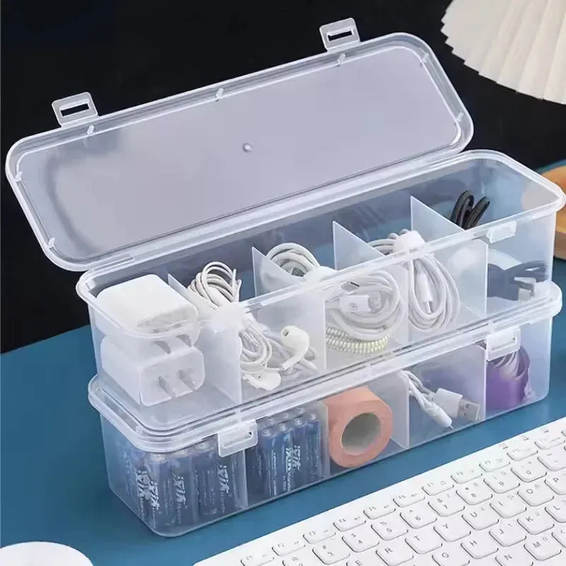 Transparent Cable Storage Box With Lid Office And Home Use
