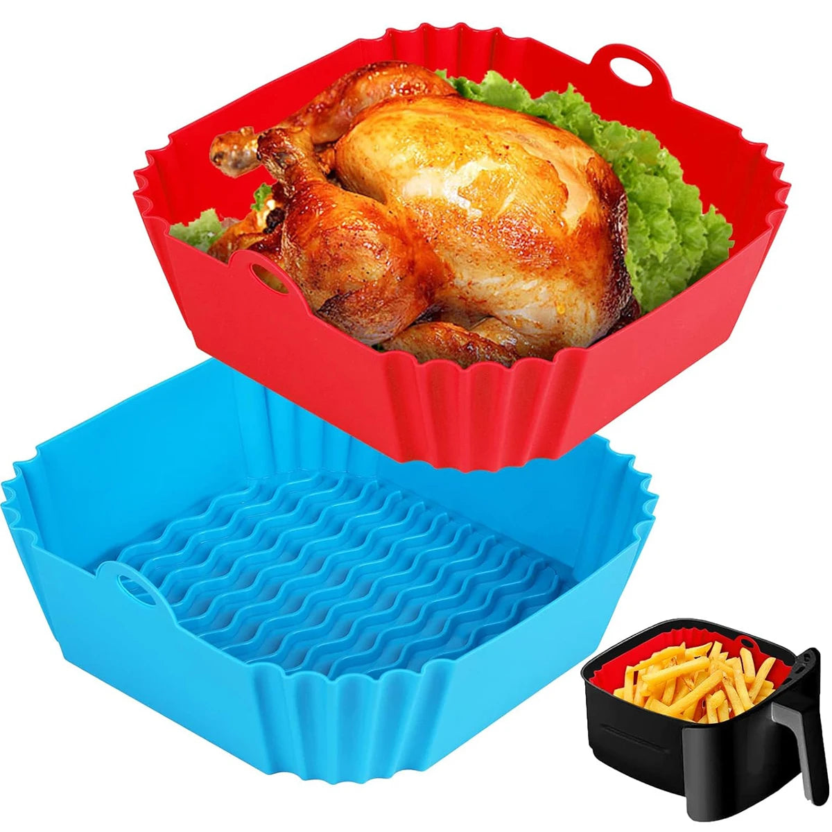 Air Fryer Silicone Liners Pot For Nonstick Baking Pan