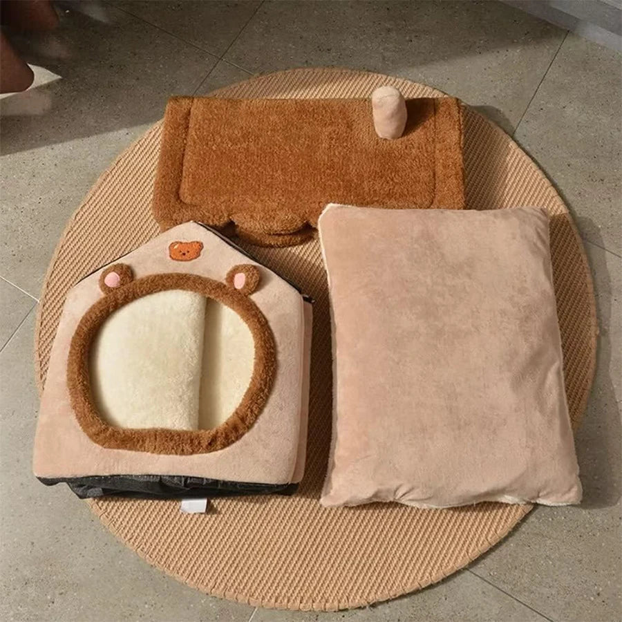 Foldable Pet House For Cats And Small Dogs Washable Cover