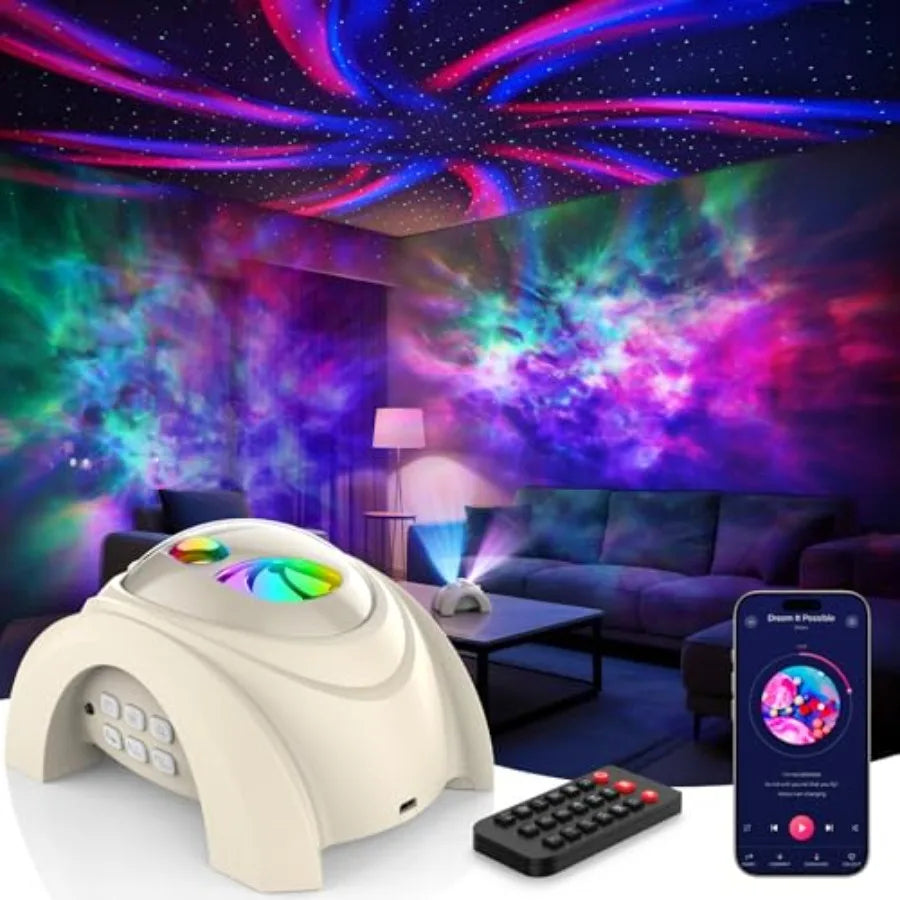 Dual Lens Galaxy Projector With Starlight Show And Bluetooth Speaker