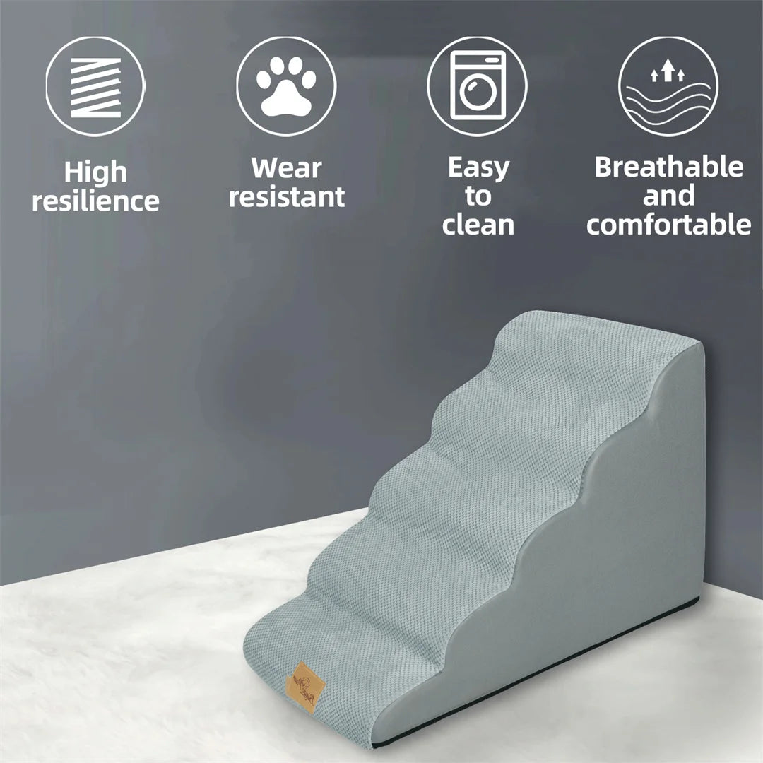 Pet Dog Steps For High Beds And Sofas With Washable Sponge Foam Cover