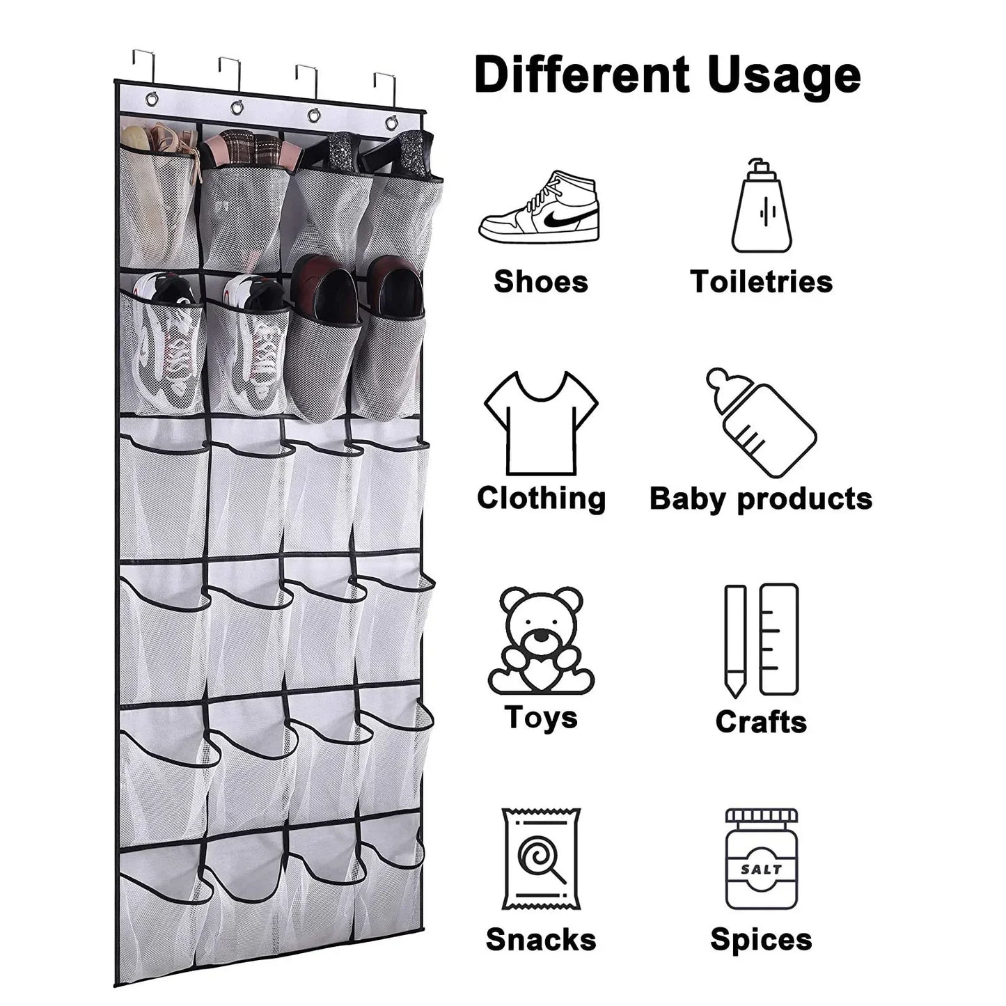 XMSJ Over The Door Shoe Rack With Large Mesh Pockets