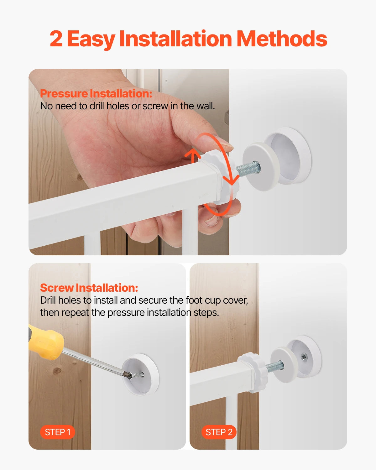 SucceBuy Baby Gate Pressure Mount Walk Through Child Fence