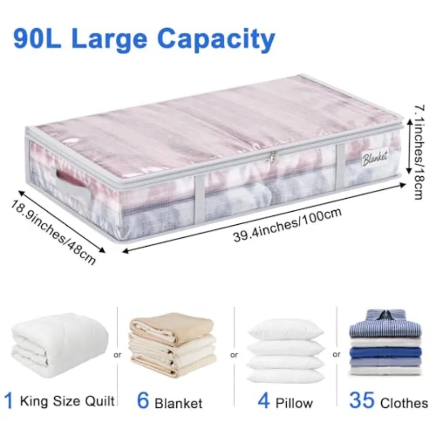 Under Bed Storage Containers 4 Pack Clear Bins For Clothes