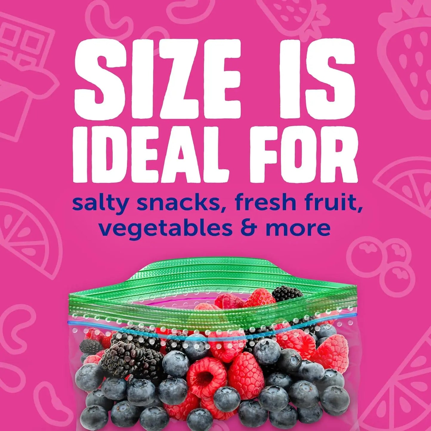 Snack Bags With EasyGuide Texture Grip N Seal, 280 Count