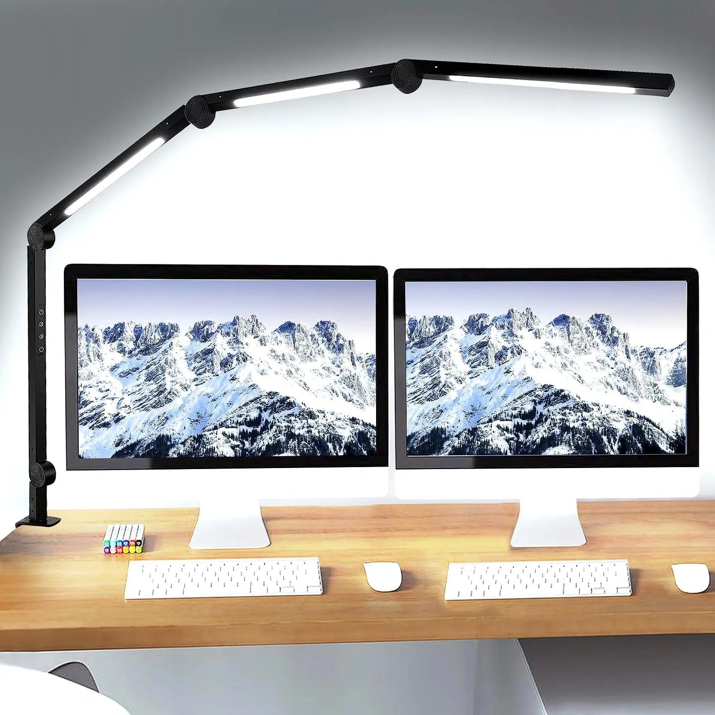 LED Desk Lamp With Clamp And Flexible Swing Arm Dimmable
