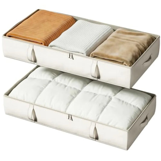 Side-Supported Under Bed Storage Containers With Sturdy Handles