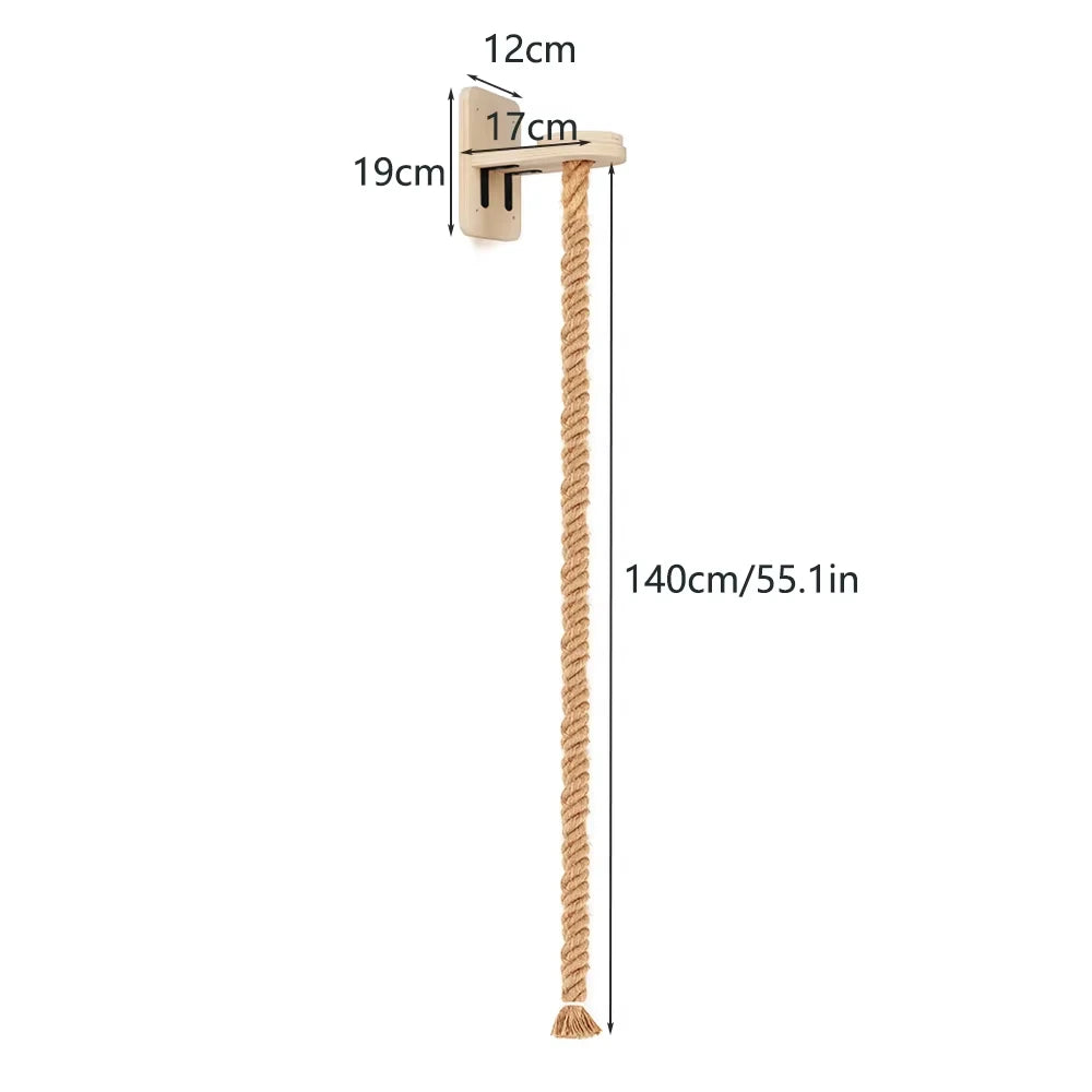 Cat Wall Mounted Climbing Shelf With Sisal Rope Scratching Post For Indoor Cats