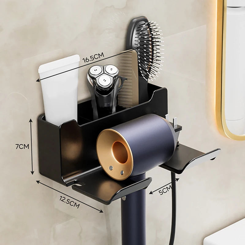 Multifunctional Hair Dryer Holder Wall Mount and Stand Organizer