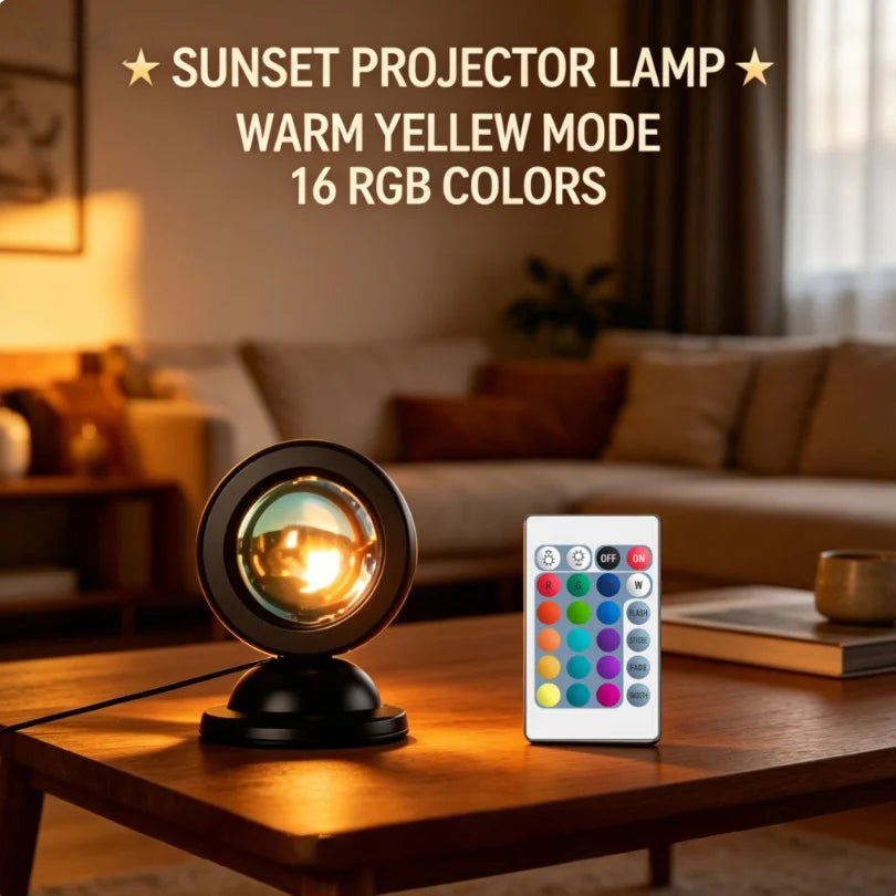 RGB Sunset Lamp Projector With Remote Control USB Night Light
