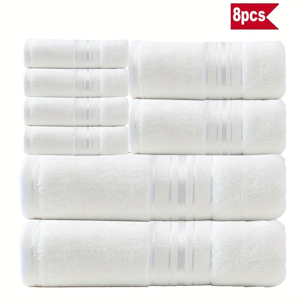 8 Piece Luxury Towel Set 100 Percent Cotton Towels Washcloths