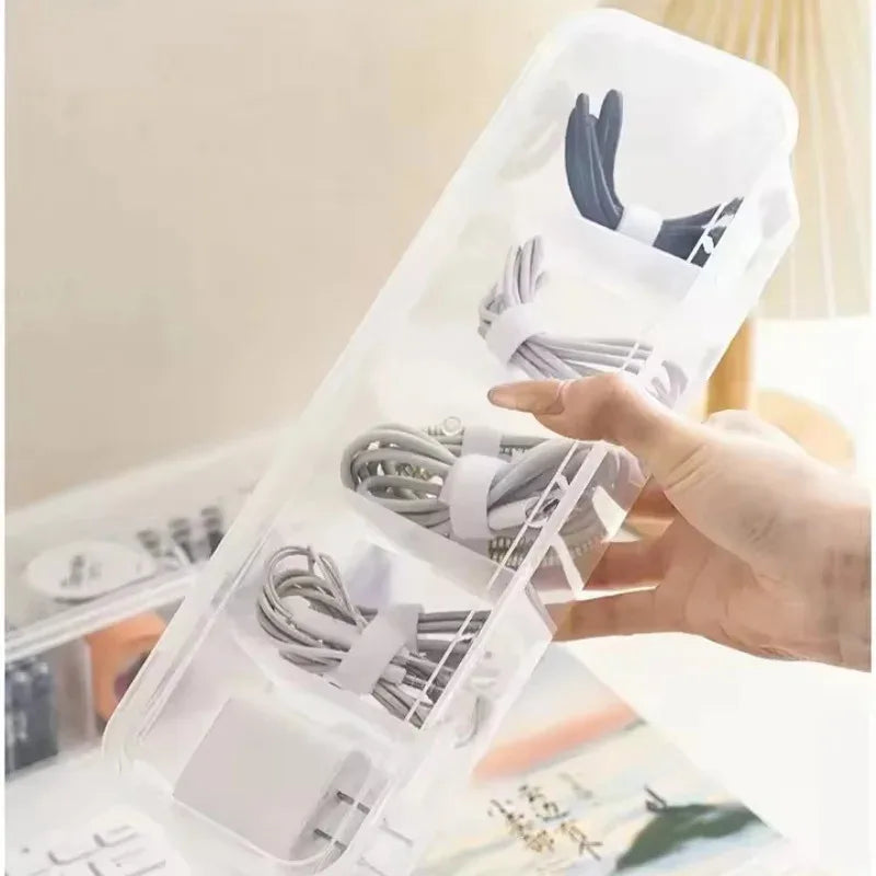 Transparent Cable Storage Box With Lid Office And Home Use
