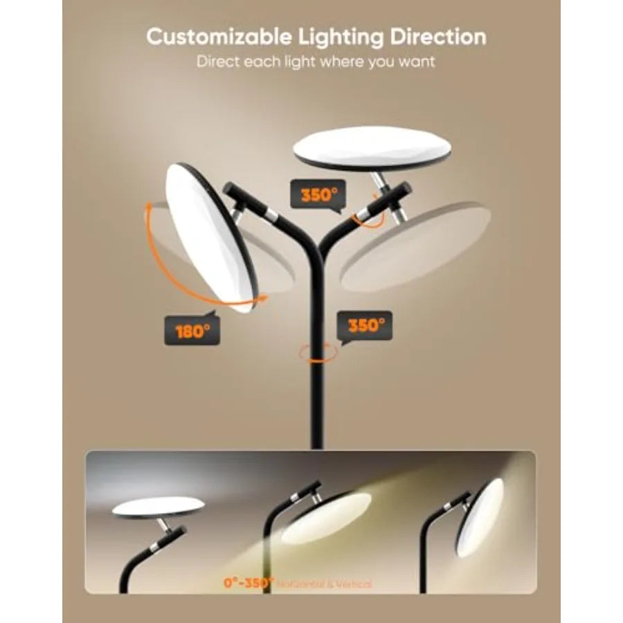 LED Floor Lamp With Remote And Touch Control, Dimmable Torchiere